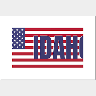 Idaho State in American Flag Posters and Art